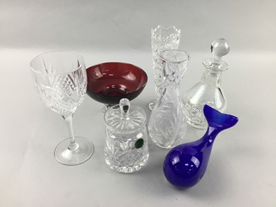 Lot 228 - A SET OF SIX ROYAL DOULTON WINE GLASSES, ALONG WITH A BOWL