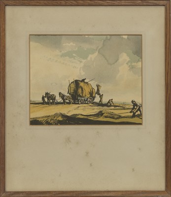 Lot 225 - GATHERING HAY, A PRINT BY ROWLAND HILDER