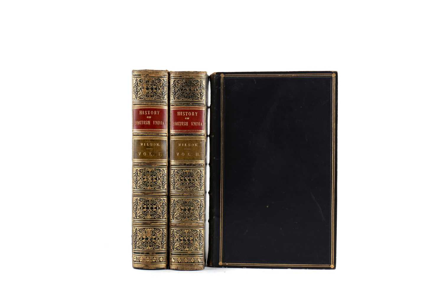 Lot 1114 - THREE VOLUMES OF THE HISTORY OF BRITISH INDIA BY H. H. WILSON