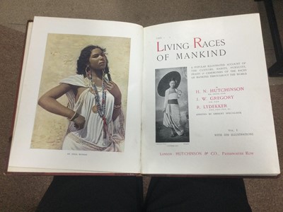 Lot 1126 - TWO VOLUMED OF LIVING RACES OF MANKIND BY  HUTCHISON; GREGORY AND LYDEKKER AND TWO OTHER VOLUMES