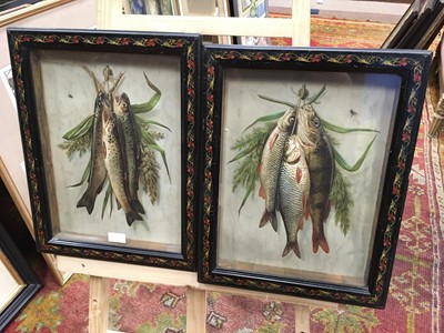 Lot 1005 - A PAIR OF 19TH CENTURY FRENCH CHROMOLITHOGRAPHS OF FISH - THE DAY’S CATCH