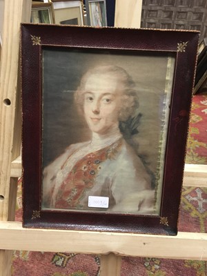 Lot 1009 - A REVERSE PAINTED HALF LENGTH PORTRAIT OF CHARLES EDWARD STUART AND OTHERS