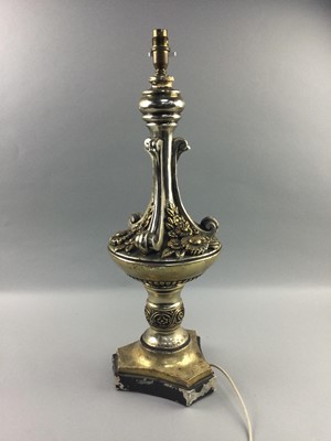 Lot 108 - A JAPANESE SATSUMA TABLE LAMP AND ANOTHER TABLE LAMP