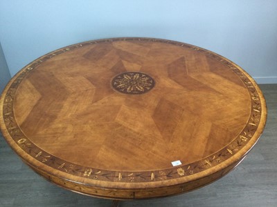 Lot 1408 - A LARGE MAHOGANY CIRCULAR DRUM STYLE DINING TABLE OF GEORGE III DESIGN