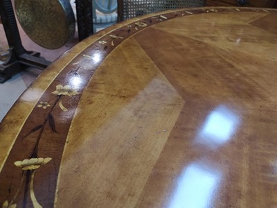 Lot 1408 - A LARGE MAHOGANY CIRCULAR DRUM STYLE DINING TABLE OF GEORGE III DESIGN