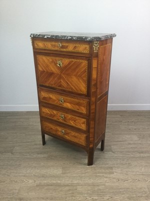 Lot 1410 - A FRENCH KINGWOOD PETIT SECTRETAIRE A ABATTANT