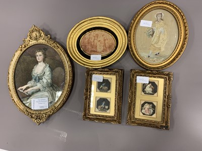 Lot 1053 - AN ENGLISH SCHOOL WATERCOLOUR AND FOUR OTHERS