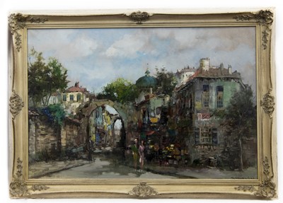 Lot 553 - THROUGH THE ARCHWAY, PARIS, AN OIL BY THEO VAN OORSCHOT