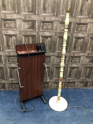 Lot 275 - A MODERN ONYX FLOOR LAMP AND A TROUSER PRESS