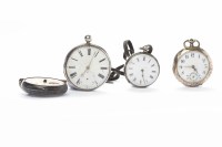 Lot 131 - LOT OF FOUR SILVER POCKET WATCHES comprising...