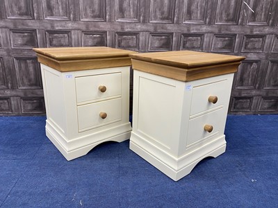 Lot 265 - A PAIR OF MODERN PAINTED BEDSIDE CHESTS