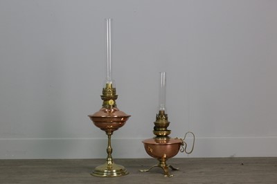Lot 1365 - A LOT OF TWO OIL LAMPS IN THE MANNER OF W.A.