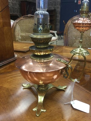Lot 1365 - A LOT OF TWO OIL LAMPS IN THE MANNER OF W.A.S. BENSON