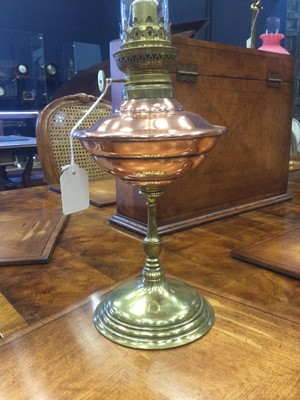 Lot 1365 - A LOT OF TWO OIL LAMPS IN THE MANNER OF W.A.S. BENSON