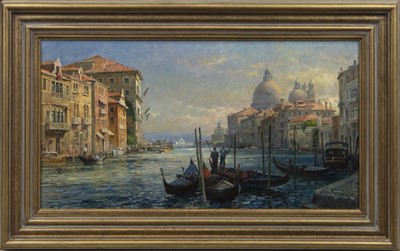 Lot 555 - VENICE WITH MARIA DELLA SALUTE IN THE DISTANCE, AN OIL ALAN FEARNLEY