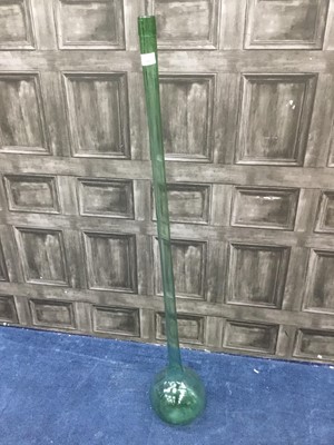 Lot 331 - A GREEN GLASS 'YARD OF ALE' VESSEL