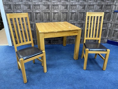 Lot 307 - A MODERN KITCHEN TABLE AND FOUR CHAIRS