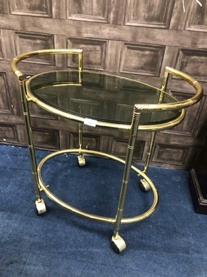 Lot 302 - A TUBULAR METAL DRINKS TROLLEY