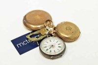 Lot 142 - THREE POCKET WATCHES comprising a gold plated...