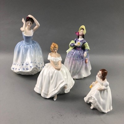 Lot 319 - A ROYAL DOULTON FIGURE OF 'SHEILA' AND THREE OTHERS
