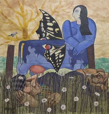 Lot 35 - AN AFTERNOON SNOOZE, A MIXED MEDIA BY STEWART BOWMAN JOHNSON