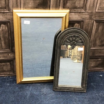 Lot 427 - A MODERN RECTANGULAR WALL MIRROR AND ANOTHER MIRROR