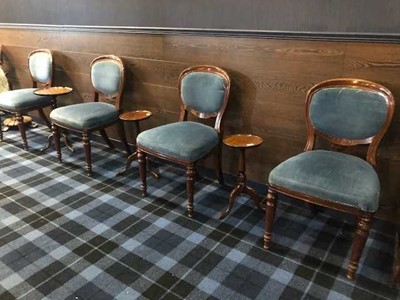 Lot 294 - A SET OF FIVE VICTORIAN BALLOON BACK MAHOGANY SINGLE CHAIRS