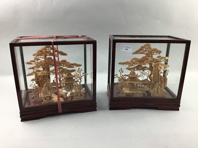 Lot 348 - A PAIR OF CHINESE CORK DIORAMAS