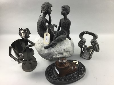 Lot 433 - A RESIN FIGURE GROUP AND OTHER VARIOUS FIGURES
