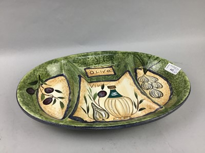 Lot 442 - A CERAMIC HOR D'OEUVRE DISH AND OTHER CERAMICS