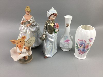 Lot 366 - A CERAMIC MUSICAL FIGURE AND OTHERS