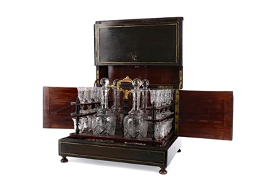 Lot 1442 - A LATE 19TH CENTURY FRENCH LACQUERED ‘COFFRE A LIQUEUR’