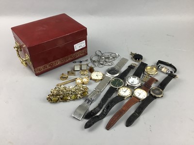 Lot 371 - A LOT OF DRESS WATCHES AND COSTUME JEWELLERY