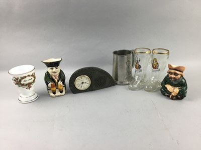 Lot 48 - A LOT OF THREE PEWTER QUAICHS AND OTHER ITEMS