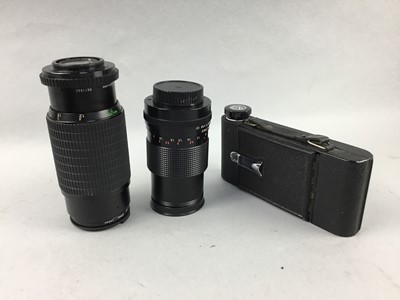 Lot 38 - A PENTAX CAMERA IN CASE, OTHER CAMERAS AND A BAROMETER