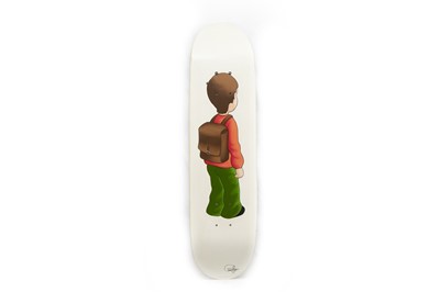 Lot 43 - ADVENTURE TIME, AN ACRYLIC ON SKATEBOARD BY SCOTT CARRUTHERS