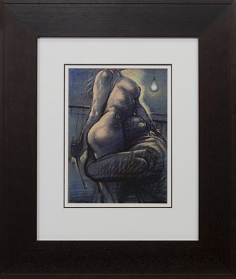 Lot 579 - TORTURED PLEASURE, A PASTEL BY PETER HOWSON