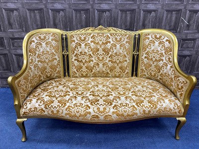 Lot 457 - A THREE SEATER SALON SOFA
