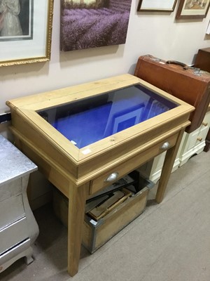 Lot 458 - A MODERN OAK DISPLAY CABINET