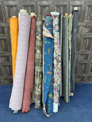 Lot 460 - A LARGE LOT OF FABRIC ROLLS