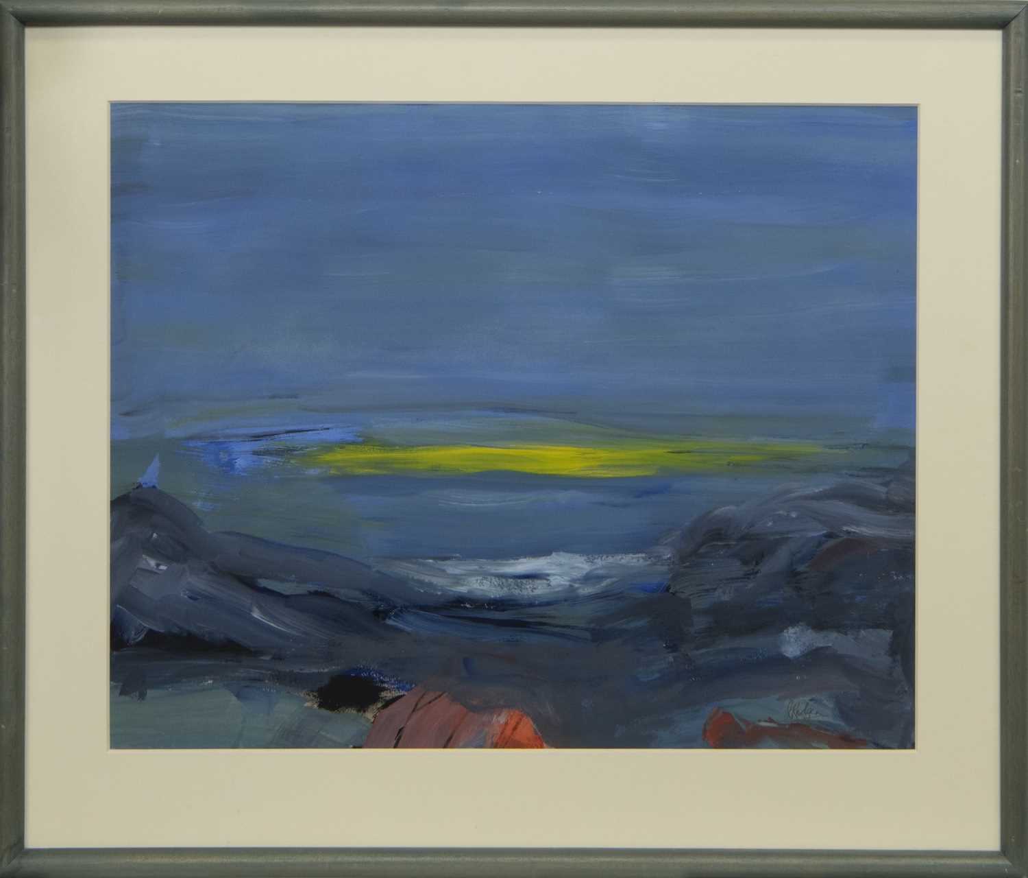Lot 578 - SOLWAY SUNSET, A GOUACHE BY JEAN RODGER