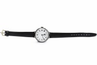 Lot 175 - WWI SILVER TRENCH WATCH the white enamel dial...