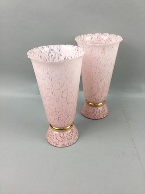 Lot 547 - A PAIR OF CZECH GLASS VASES, AN AYNSLEY PIN DISH AND A DOULTON PLATE