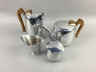 Lot 549 - A PICQUOT WARE TEA AND COFFEE SERVICE ON TRAY (5)