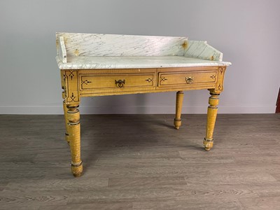 Lot 501 - A VICTORIAN MARBLE TOPPED WASHSTAND