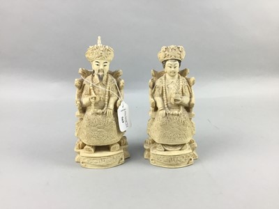 Lot 569 - A PAIR OF JAPANESE RESIN FIGURES