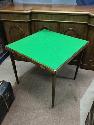 Lot 544 - A FOLDING CARD TABLE AND A CABIN TRUNK