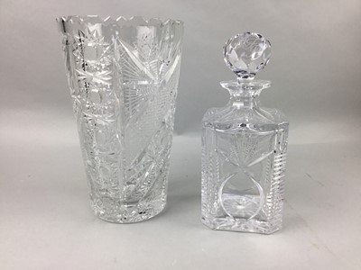 Lot 560 - A LOT OF TWO SILVER MOUNTED CUT GLASS DECANTERS AND OTHER GLASS WARE