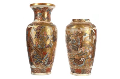 Lot 712 - A PAIR OF EARLY 20TH CENTURY JAPANESE SATSUMA VASES