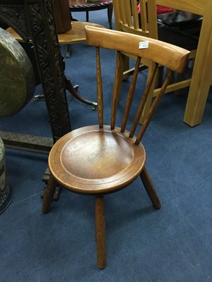 Lot 541 - A PAIR OF LATE 19TH CENTURY OAK STICK BACK CHAIRS